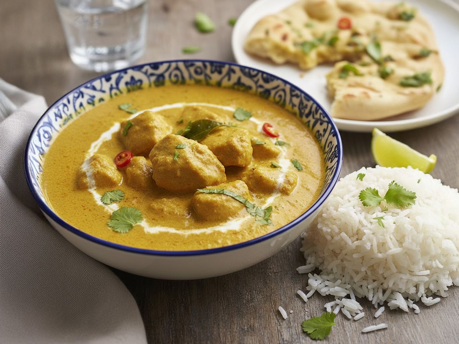 Poulet au curry et lait de coco